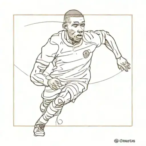 chocolate in the shape of killian mbappe tattoo design idea