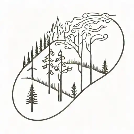 Wildfire (wild trees with fire growing)  tattoo design idea