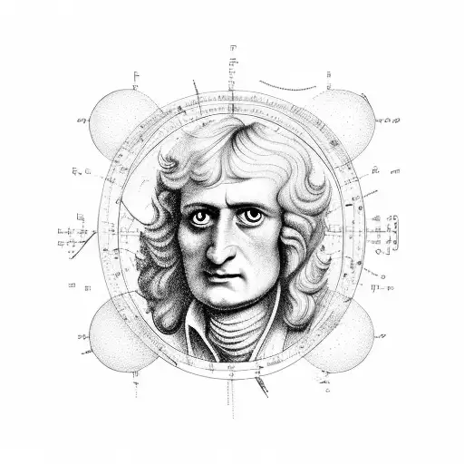 Isaac newton invenções e formulas  tattoo design idea