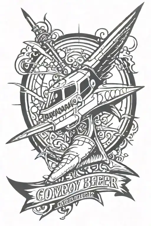 cowboy bebop swordfish 2 with text "see you later space cowboy..." tattoo design idea
