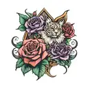 Kylee, Gemini, rose, Alexandrite tattoo design idea