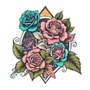 Kylee, Gemini, rose, Alexandrite tattoo design idea