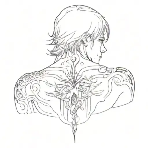 guy looking back with no regrets bleeding heart tattoo design idea