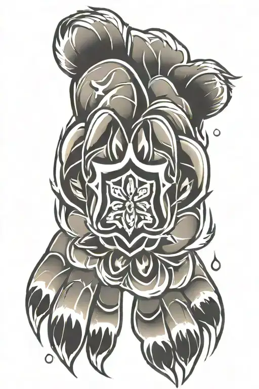 bear paw print   tattoo design idea
