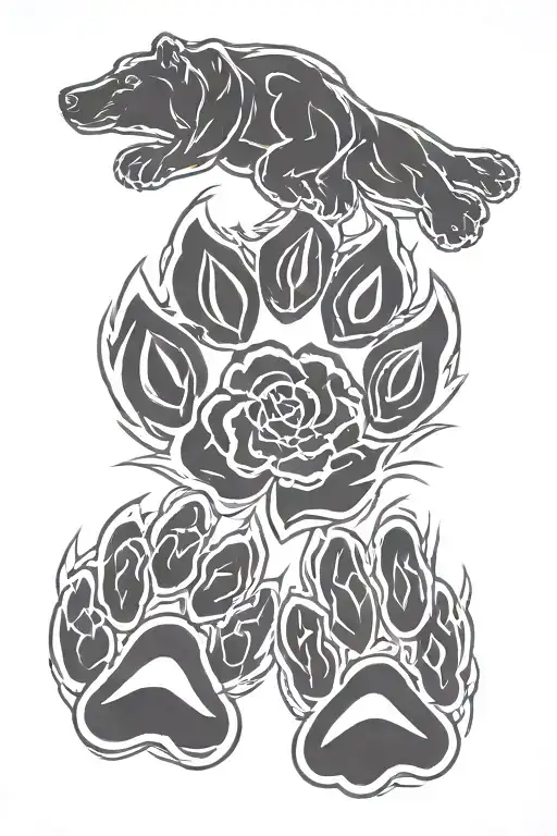 bear paw print   tattoo design idea