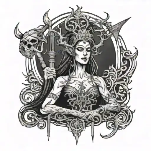 Hel goddess of death tattoo design idea