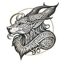 Loki god of cunning and deception Scandinavian mythology tattoo design idea
