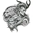 Loki god of cunning and deception Scandinavian mythology tattoo design idea