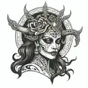 Hel goddess of death tattoo design idea