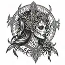 Hel goddess of death tattoo design idea