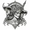 Hel goddess of death tattoo design idea