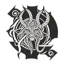 Loki god of cunning and deception Scandinavian mythology tattoo design idea