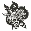 Loki god of cunning and deception Scandinavian mythology tattoo design idea