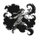 Loki god of cunning and deception Scandinavian mythology tattoo design idea