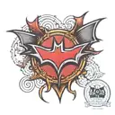 red Batman logo  tattoo design idea