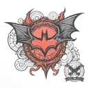 red Batman logo  tattoo design idea