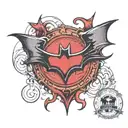 red Batman logo  tattoo design idea