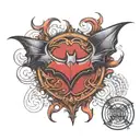 red Batman logo  tattoo design idea