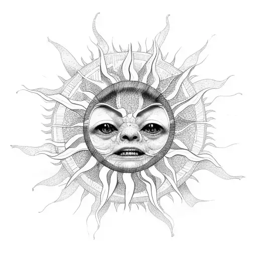 sun sunshine  tattoo design idea