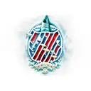 underwater shipwreck with a diver down flag and a usa flag on the ship, with dolphins and hammerhead sharks and a scuba  tattoo design idea