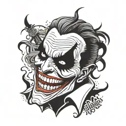 death before dishonor, joker laugh, Himbke hut ready tattoo design idea