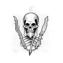 grim reaper with latin tattoo design idea