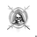 grim reaper with latin tattoo design idea