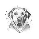labrador, black tattoo design idea