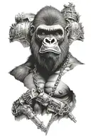 gorilla wearing armour  tattoo design idea