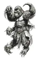 gorilla wearing armour  tattoo design idea