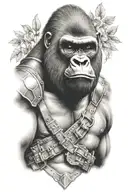 gorilla wearing armour  tattoo design idea
