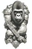 gorilla wearing armour  tattoo design idea