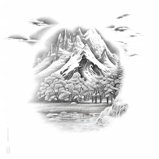 Create a detailed landscape tattoo inspired by the natural environment of Argentina tattoo design idea