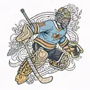 Name Isabelle, hockey goalie, 55 tattoo design idea