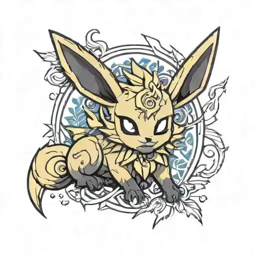 umbreon with jolteon tattoo design idea