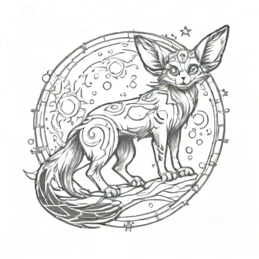 umbreon looking at the moon tattoo design idea