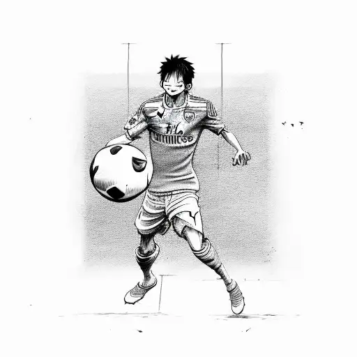 luffy arsenal football tattoo design idea