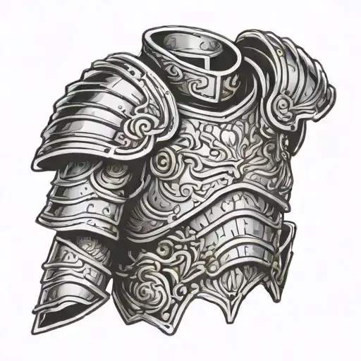 Roman Armor Shoulder Plate tattoo design idea