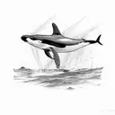 orca whale tail going into water not showing orca tattoo design idea