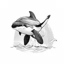 orca whale tail going into water not showing orca tattoo design idea