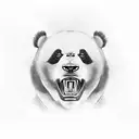 angry roaring panda bear tattoo design idea