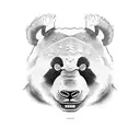angry roaring panda bear tattoo design idea