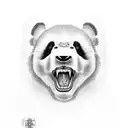 angry roaring panda bear tattoo design idea