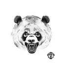 angry roaring panda bear tattoo design idea