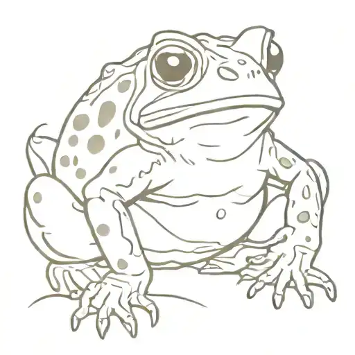 toad sitting tattoo design idea