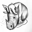 gnome on a rhinoceros tattoo design idea