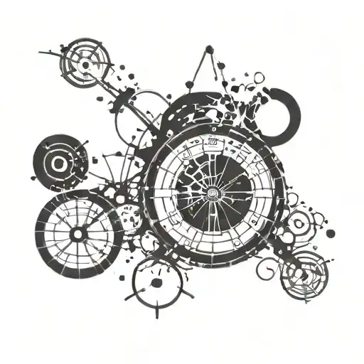 Circle of fifths ink splatter forearm tattoo design idea