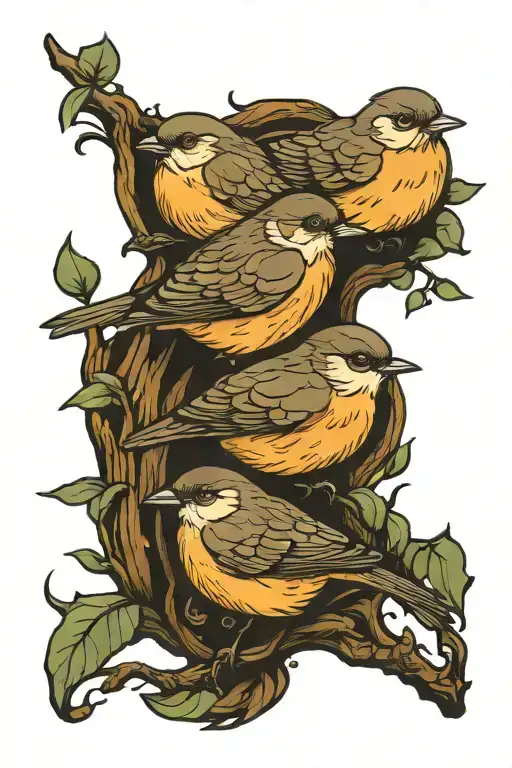 three little birds tattoo design idea