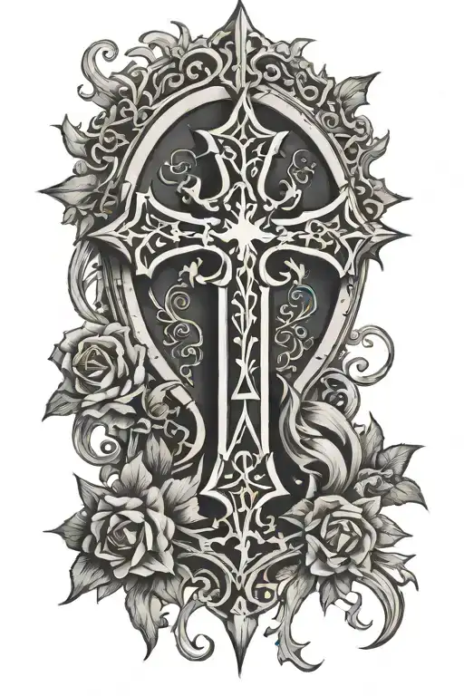 Gothic cross   tattoo design idea