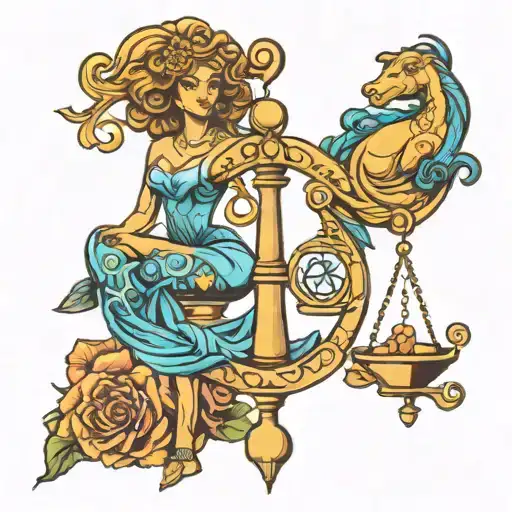 libra, gemini and aquarius zodiac symbol tattoo design idea